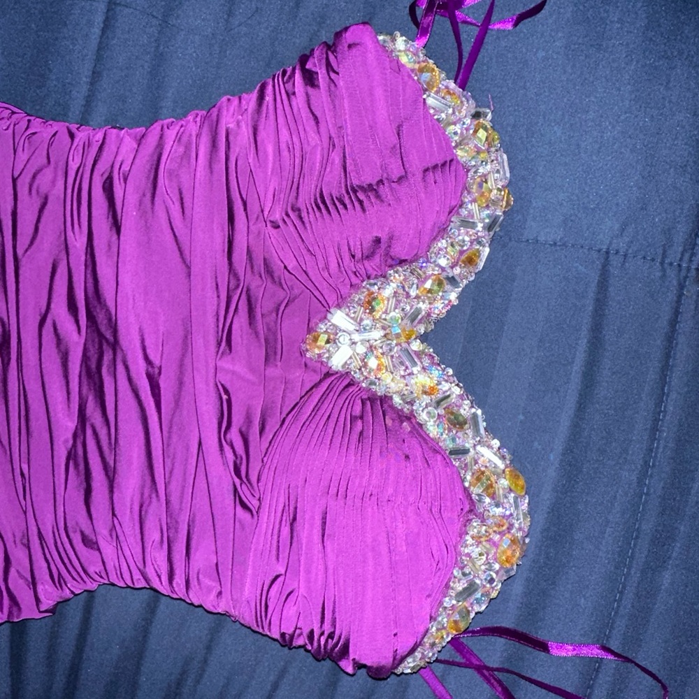 Purple mermaid prom dress